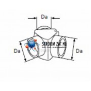 Y verdeelstuk 60/60/60 mm met klep